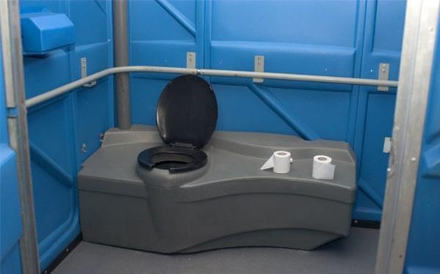 Clean portable restroom interior