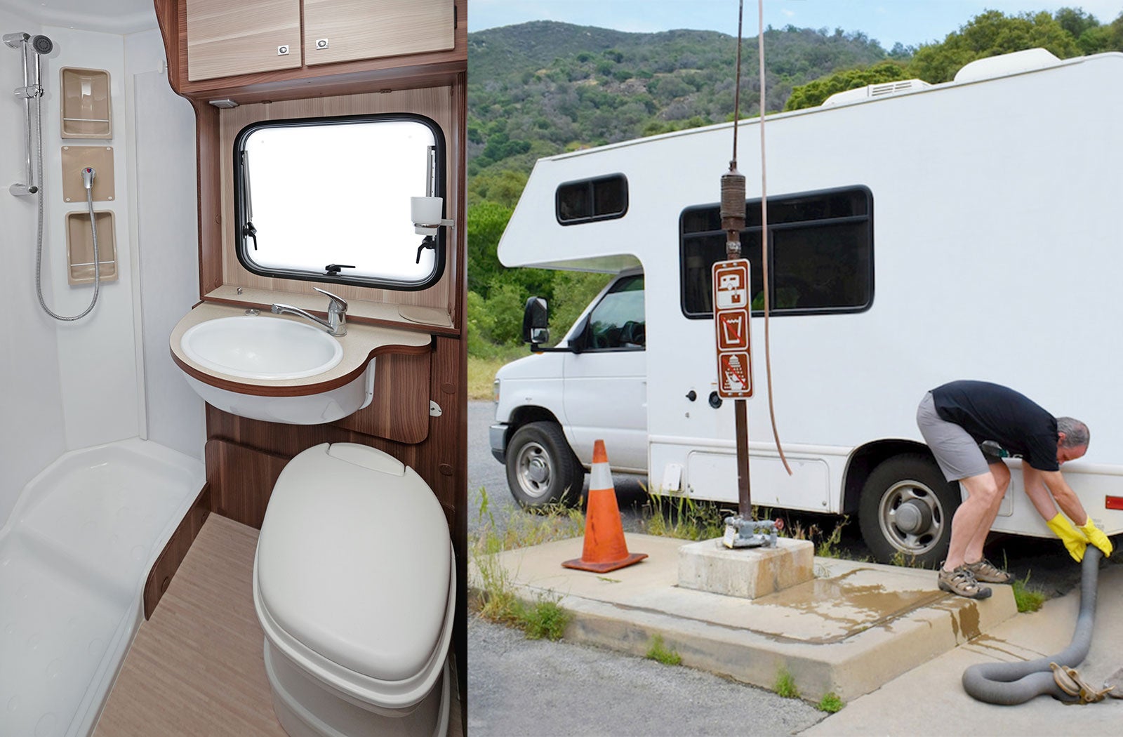 Portable RV/camper toilet and holding tank setup in SHAWANO, WISCONSIN