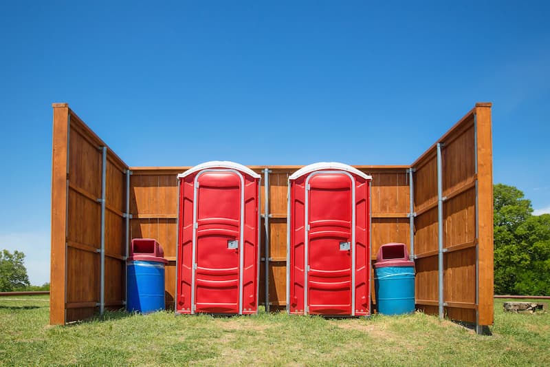 Short-term porta potty units staged for delivery in SHAWANO, WISCONSIN